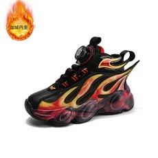 

Детские баскетбольные кроссовки, для мальчиков, подростков, противоскользящая тренировочная спортивная обувь, теннисные туфли на флисовые зимние детские кроссовки.