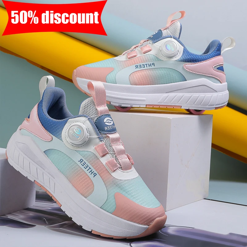 

Детские роликовые коньки с четырьмя колесами, съемные, для активного отдыха, спортивная обувь, удобные, двойного назначения, для ходьбы и катания