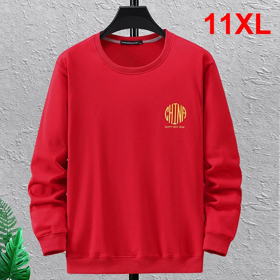 2025 New Year's Sweatshirt Men Chinese Dragon Year s Plus Size 11XL Pullover Male 2025 Big