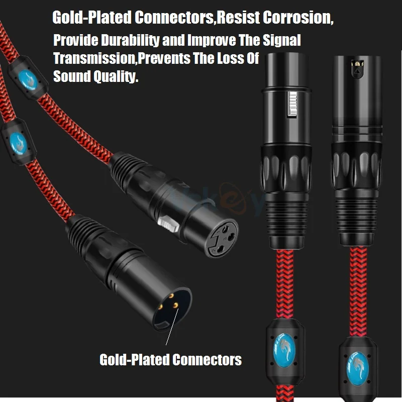 3-Pin XLR Male to Female Audio Cable for Microphone Amplifier Stage Studio Club Mixing Boards Speaker System Shielded Cords