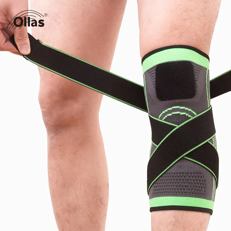 Sports Knitted Basketball Leg Outdoor Riding Elastic Breathable Tied Anti-Slip Wholesale Knee Pad