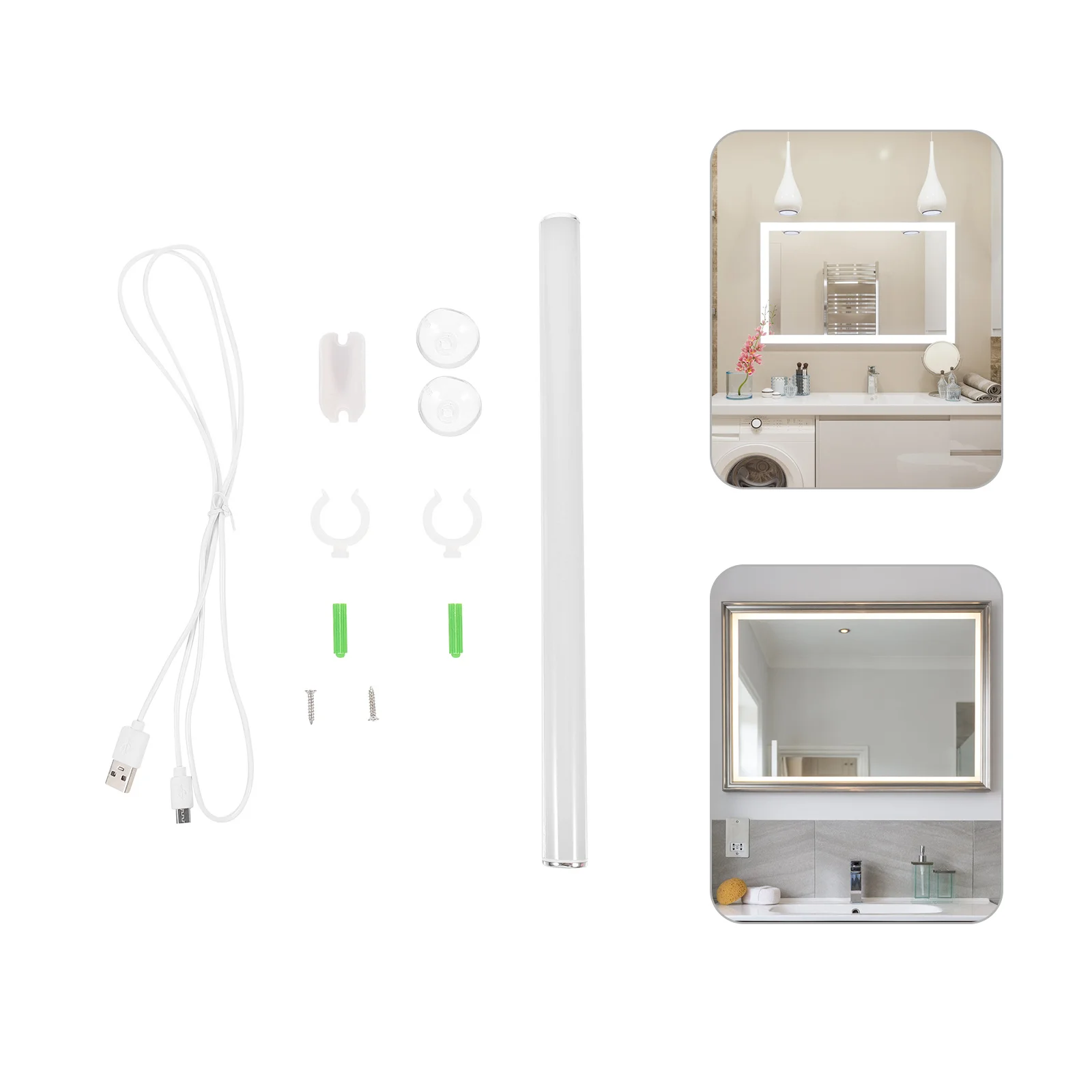 1 set Lampu Cermin Rias LED Sensor Sentuh Tahan Air Bahan Aluminium Alloy PC untuk Lemari Pakaian, Kamar Mandi, dan Meja Rias