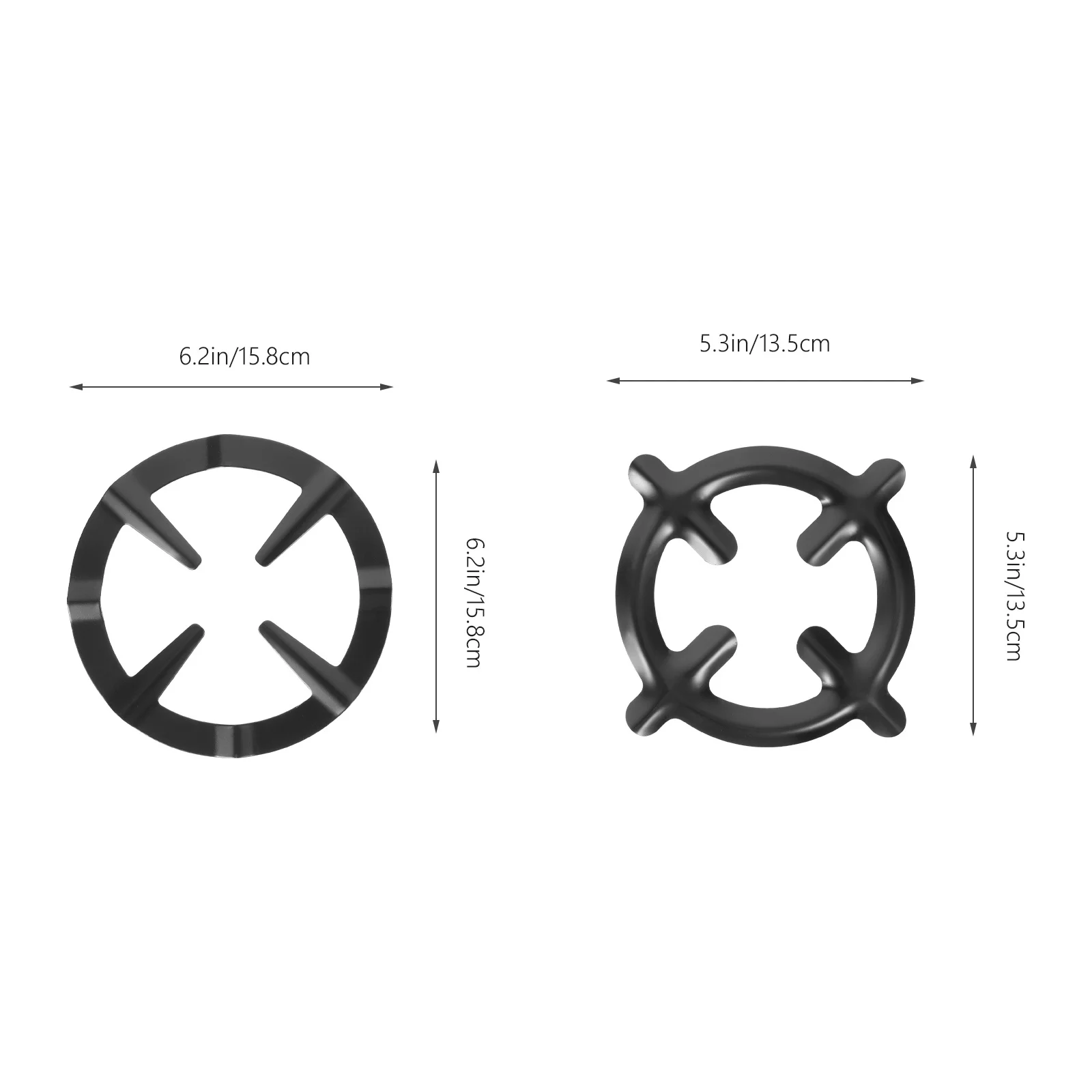2 قطعة ملحقات موقد الغاز رف حديد غير قابل للانزلاق للأواني والمقالي أداة عملية موقد غاز حامل أوعية القهوة رف ووك مضاد للانزلاق #5