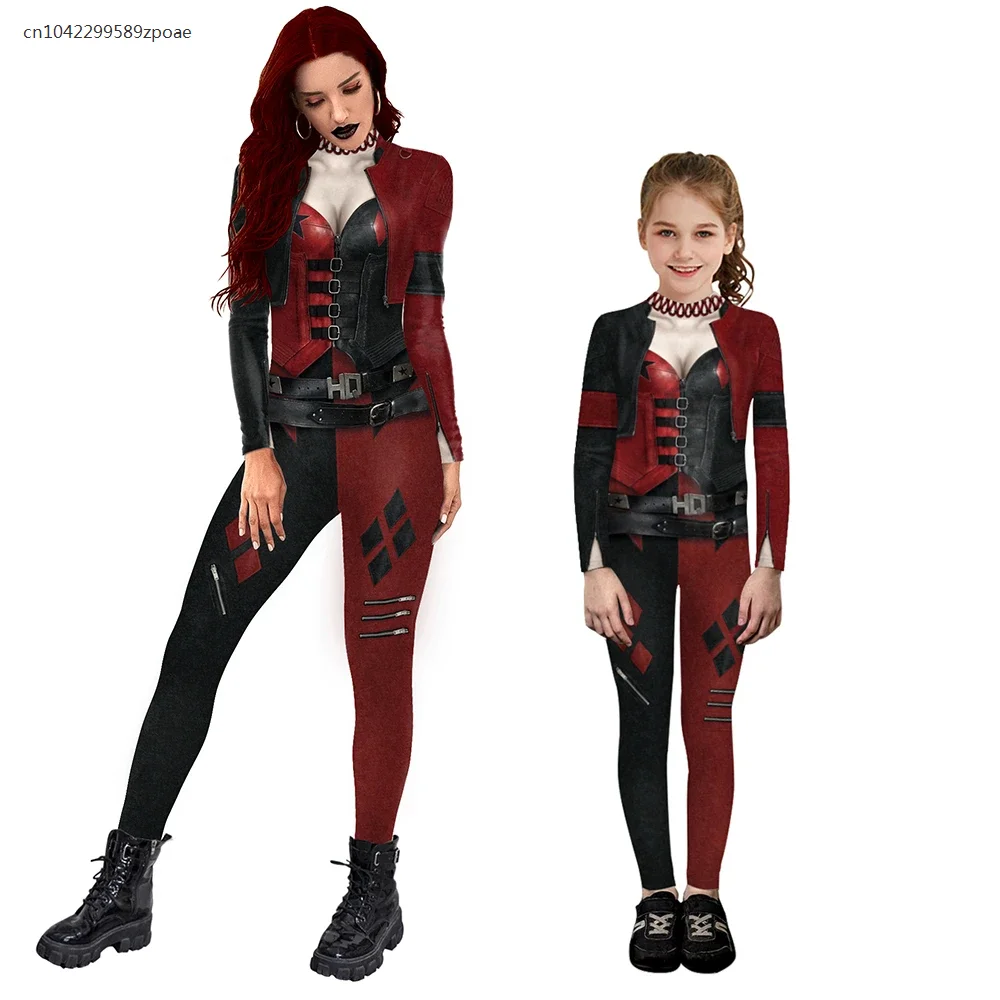 2024 Hallowen Matching Outfit 3D Digital Printed Cosplay Costume Parent-Child Sexy Whole Costume Bodysuit Zentai Suit