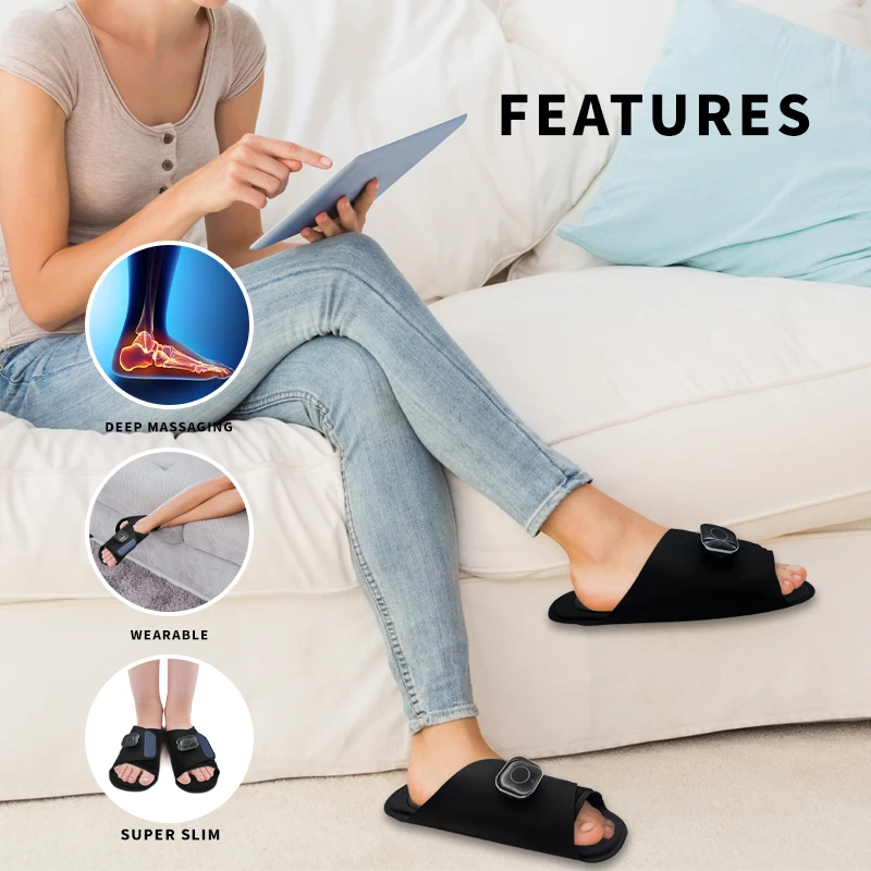 Charging Smart EMS Usb Rechargeable High Quality Foot Vibration Massager Slipper