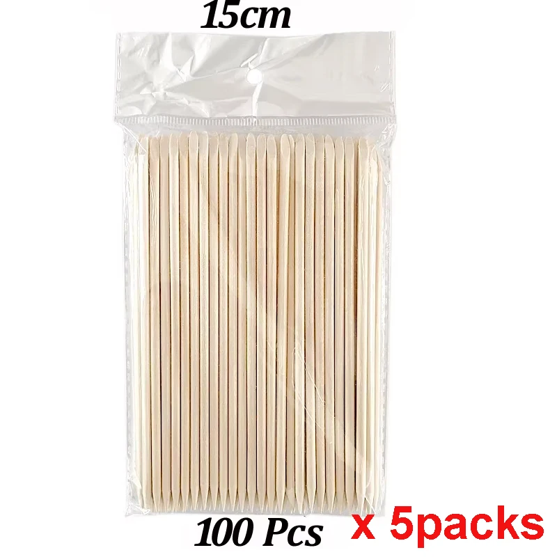 100Pcs/500Pcs Holz Häutchen Pusher Sticks 63/75/95/105/127/150/178MM Für Gel Polnisch Entfernen Sauber Pediküre DIY Design Punktierung Werkzeug