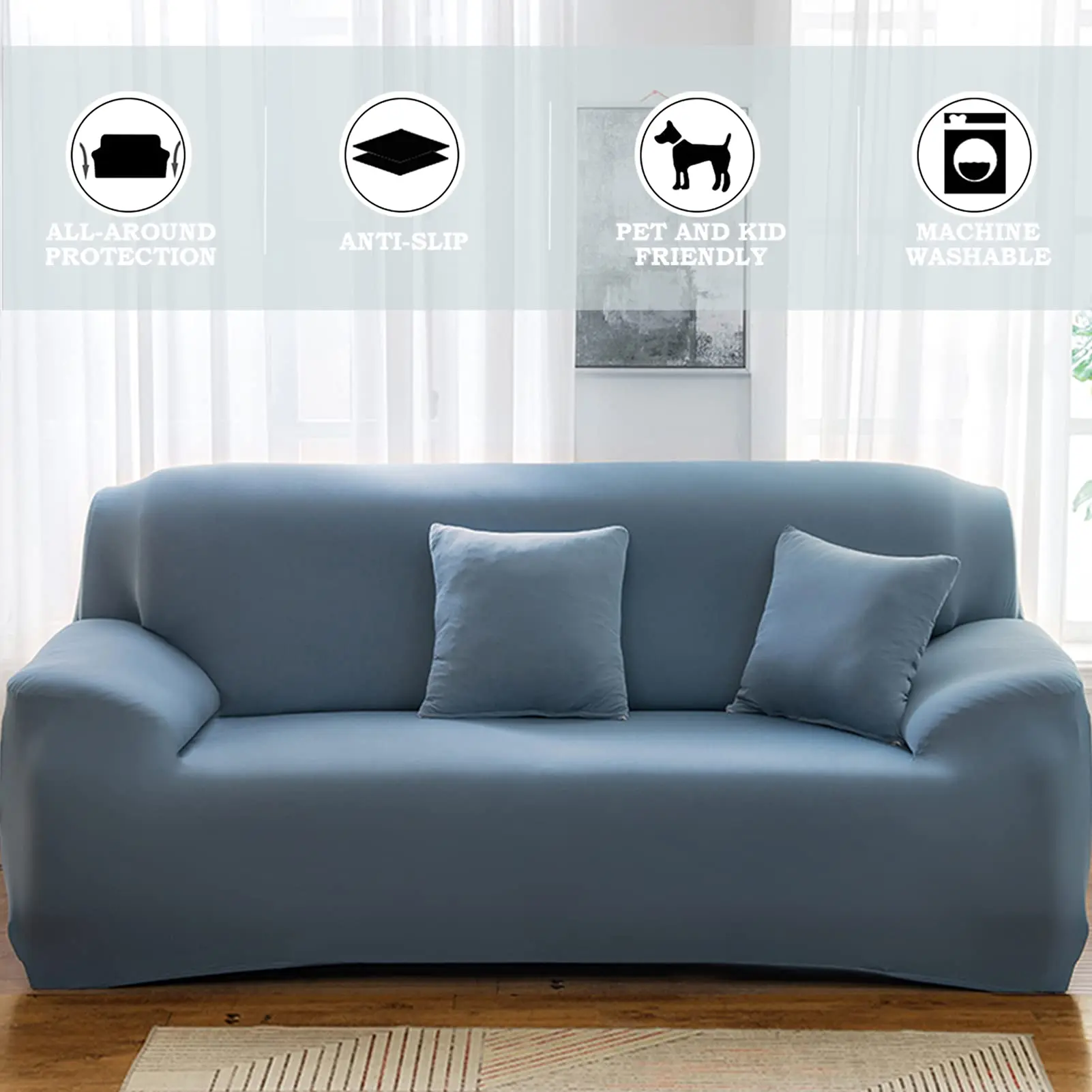 Stretch Sofa Cover Sofa Slipcover Elastic Minimalism Style Chair Loveseat Couch Settee Sofa Covers Universal Furniture Protector