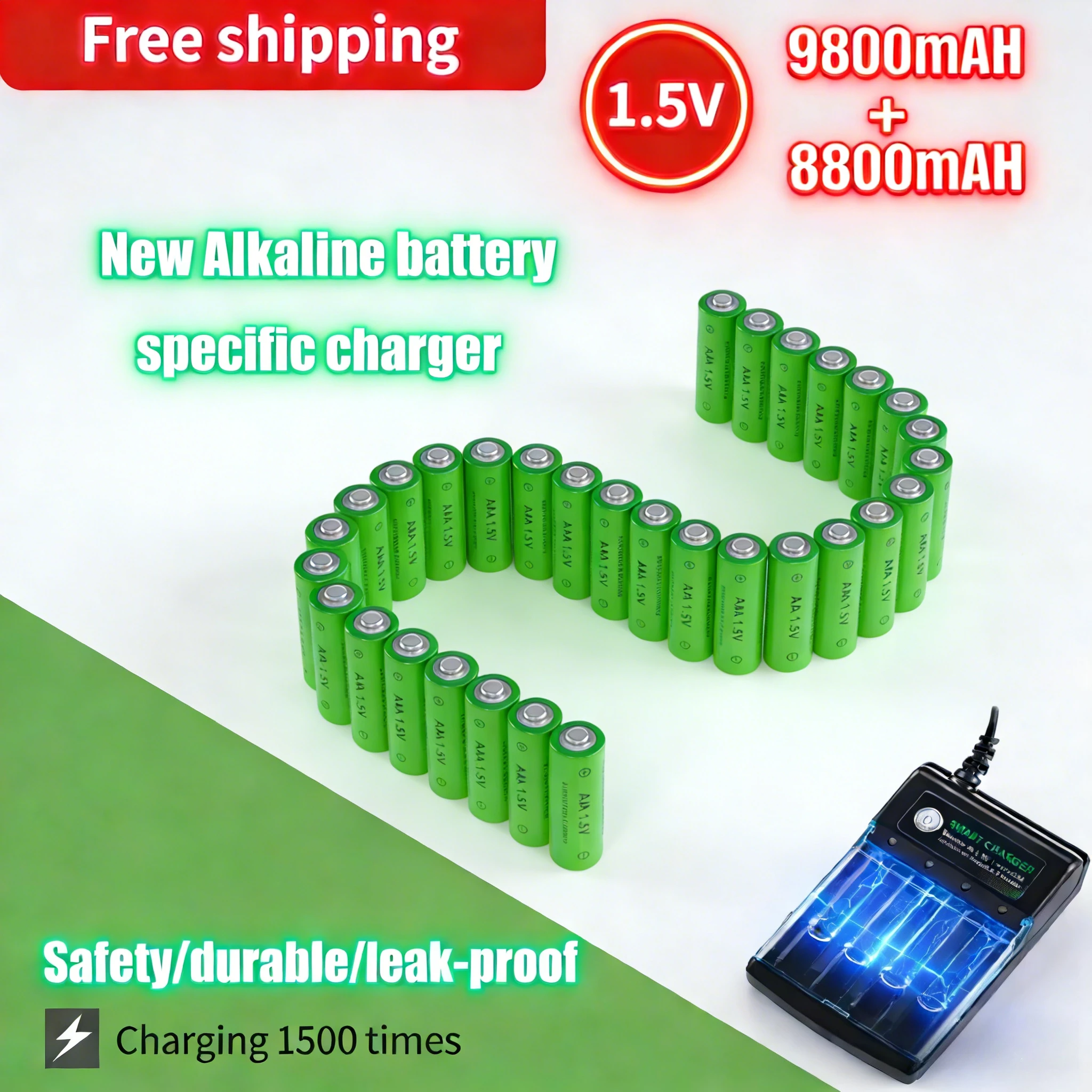 

Super Long Life AA AAA Rechargeable Batteries 1.5V AA 9800mAh AAA 8800mAh for Digital Camera Remote Control AAA Battery Charger