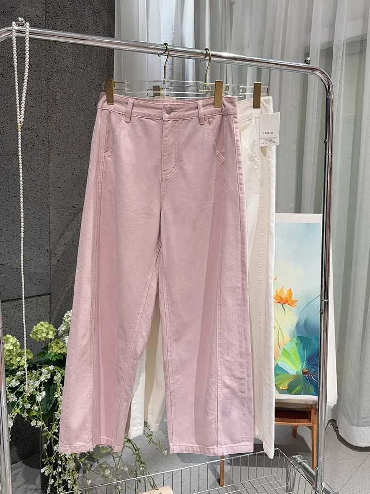 

Spring Summer Fashionable Wide Leg Knife Jeans Loose Women's Denim Pants Casual Comfortable Cotton Zipper Fly