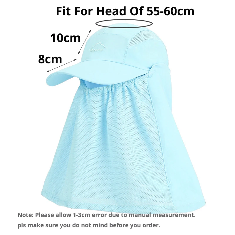 التجفيف السريع قبعة بيسبول الصيف الأشعة فوق البنفسجية حماية قبعات للحماية من الشمس للرجال النساء في الهواء الطلق انفصال شال المشي لمسافات طويلة قبعة الصيد #6