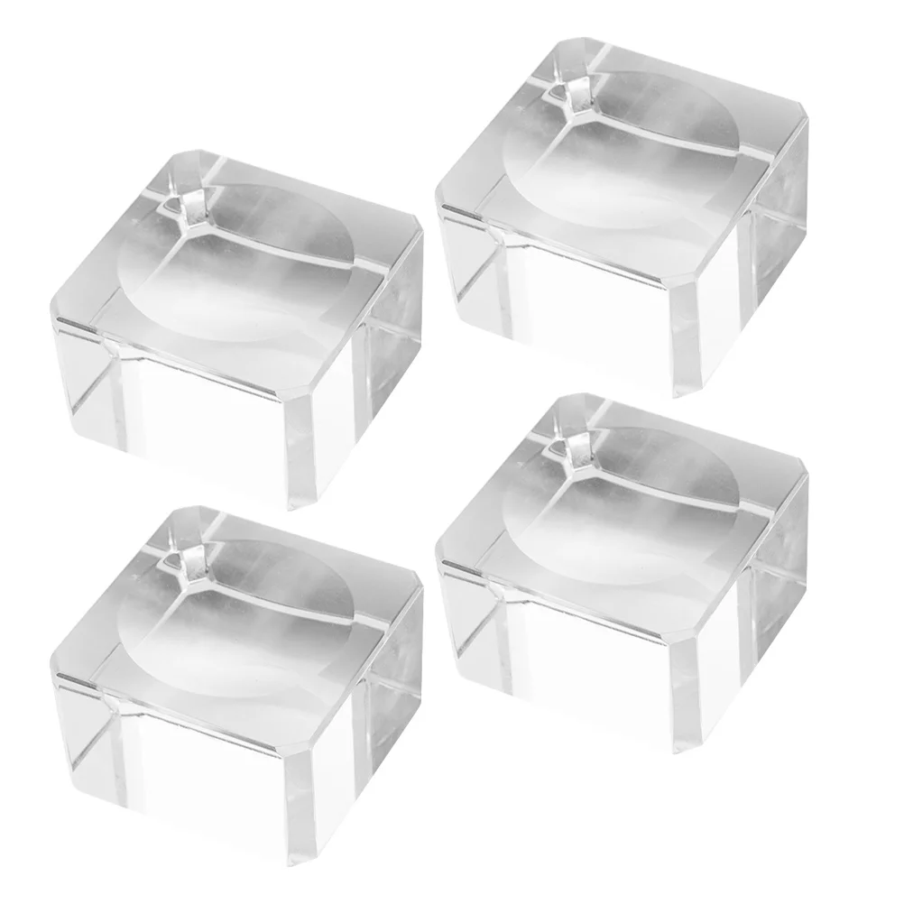 

4Pcs Clear Concave Square Crystal Ball Base Display Stand for Sphere Rock Stone Holder Desktop Decorative Globe Pedestal