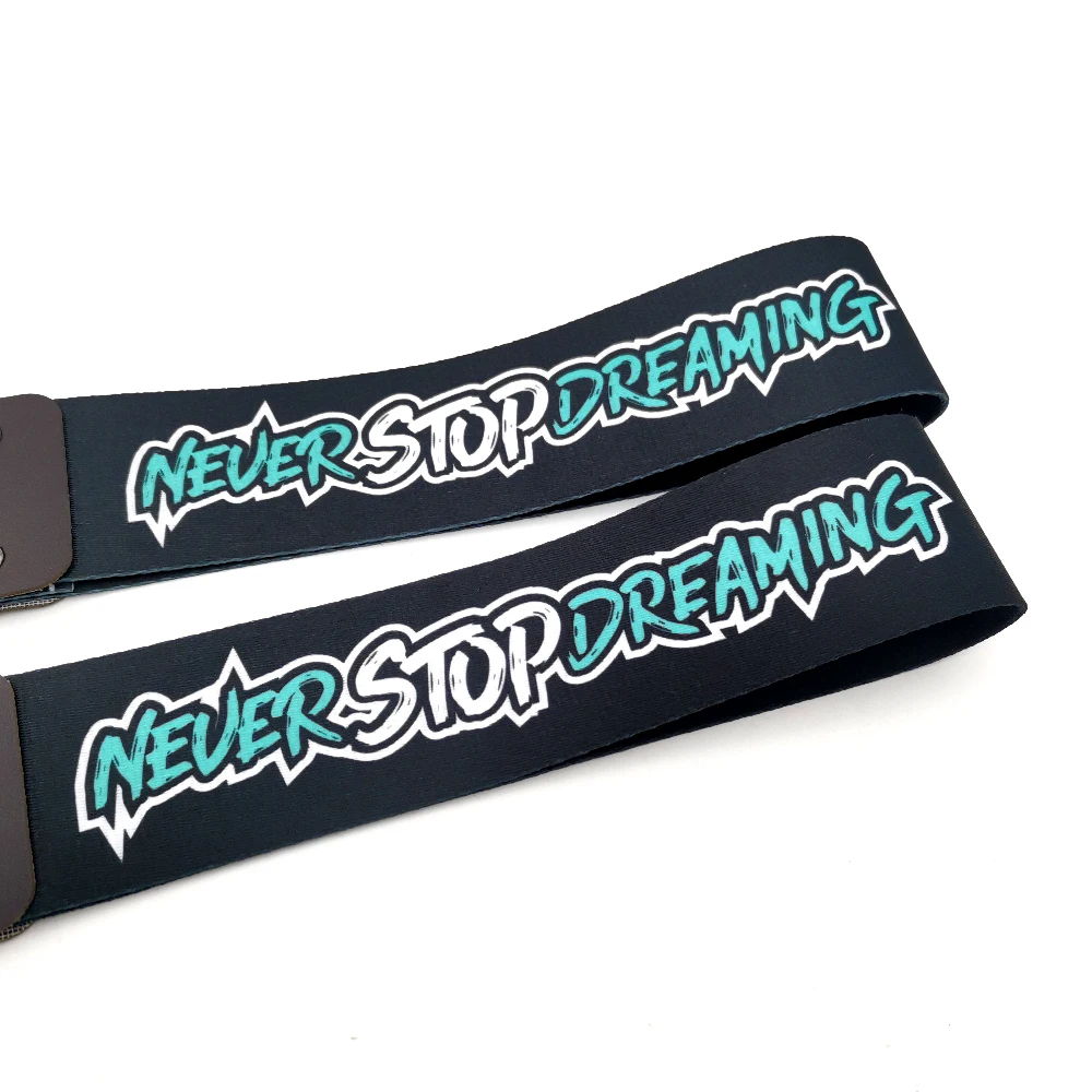 1 قطعة حبل سحب السيارة مقطورة حزام JDM أنيمي شعار مصبغة خارجية زينة ل JDM سباق نمط شعار اكسسوارات السيارات