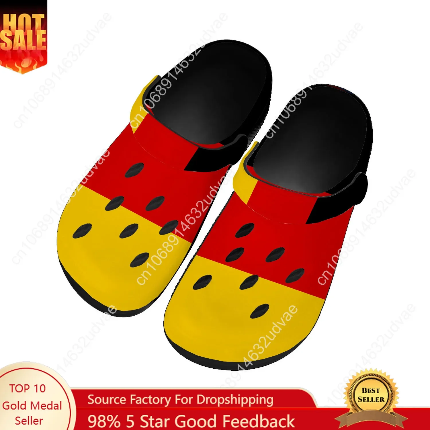 Germany National Flag Water Shoes Men Women Non-slip Home Garden Clogs Customizd Sandals Beach Breathable Hole Slippers