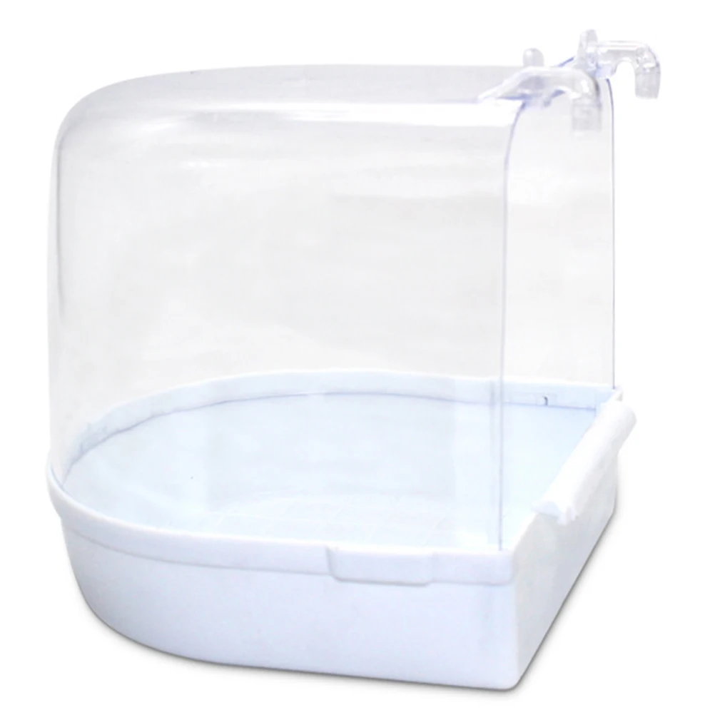 

Parrot Bath Tub Bird Bath Cage Covered for Small Birds Ecofriendly Plastic Bathing Supplies Budgies Canaries Pet Care