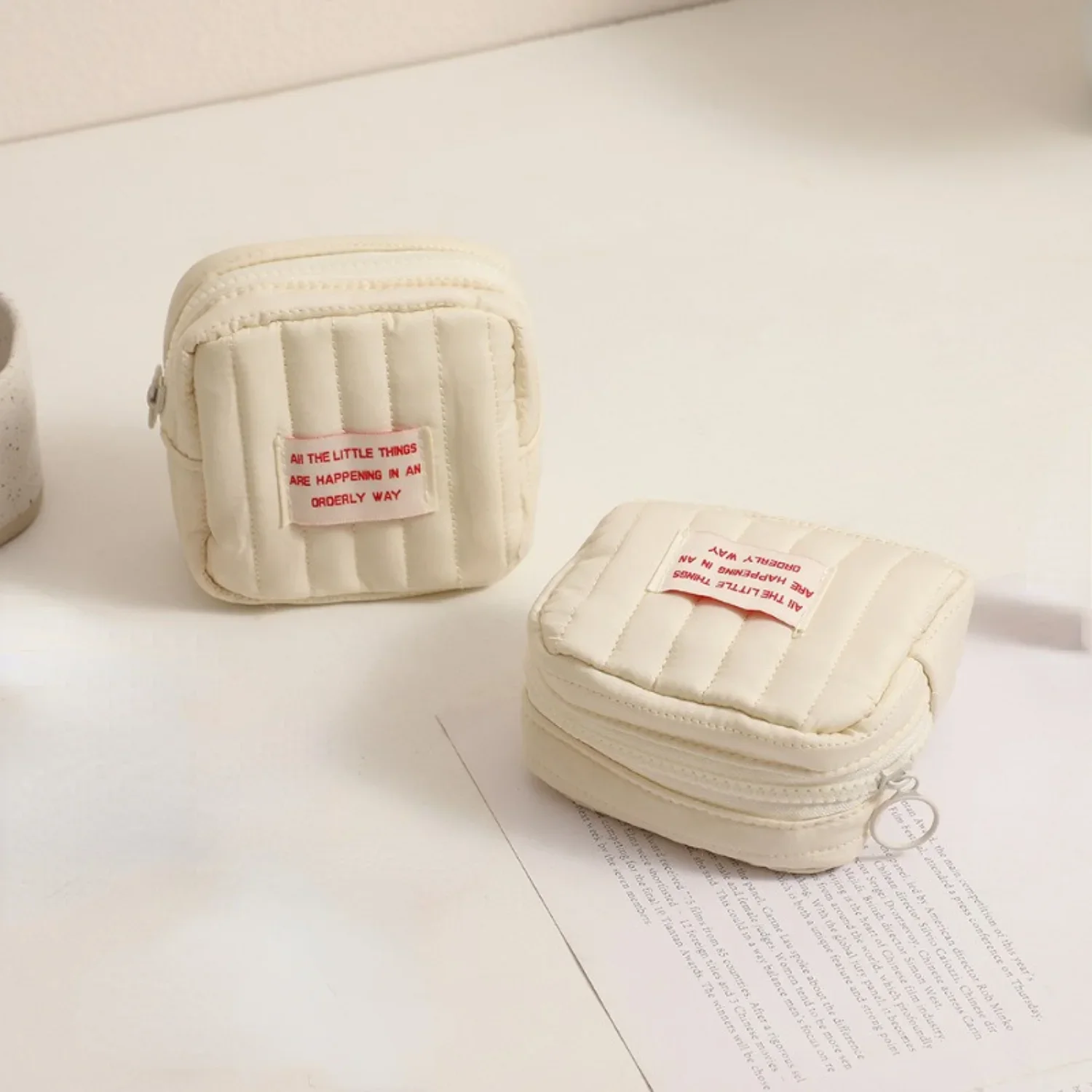 

Mini Makeup Bag for Purse, Sanitary Napkin Bag, Cute Zipper Pouch Purse, Travel Coin Organizer for Women