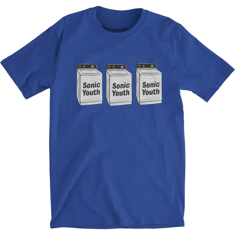 SONIC YOUTH Blue T-shirt Sonic Youth Washing Machine Album Casual T-Shirt Men's and Women's Luxury Brand