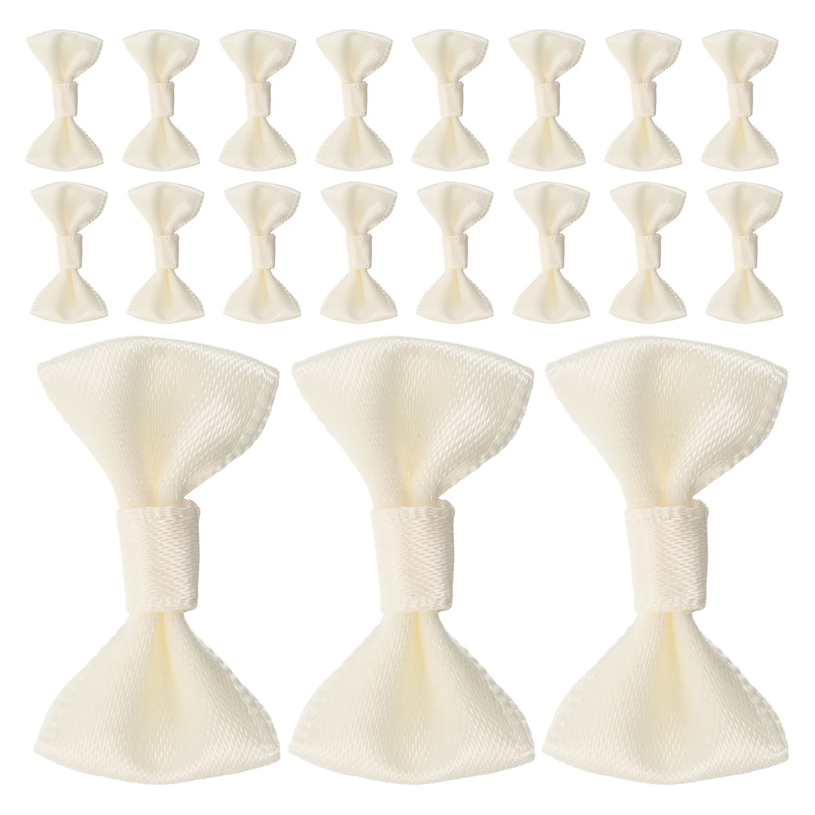 

200Pcs Mini Ribbon Bows 3cm Pastel Decorative Bows for Crafts Wedding Birthday Party Beige Cute Bow Charms Bow Decoration Mini