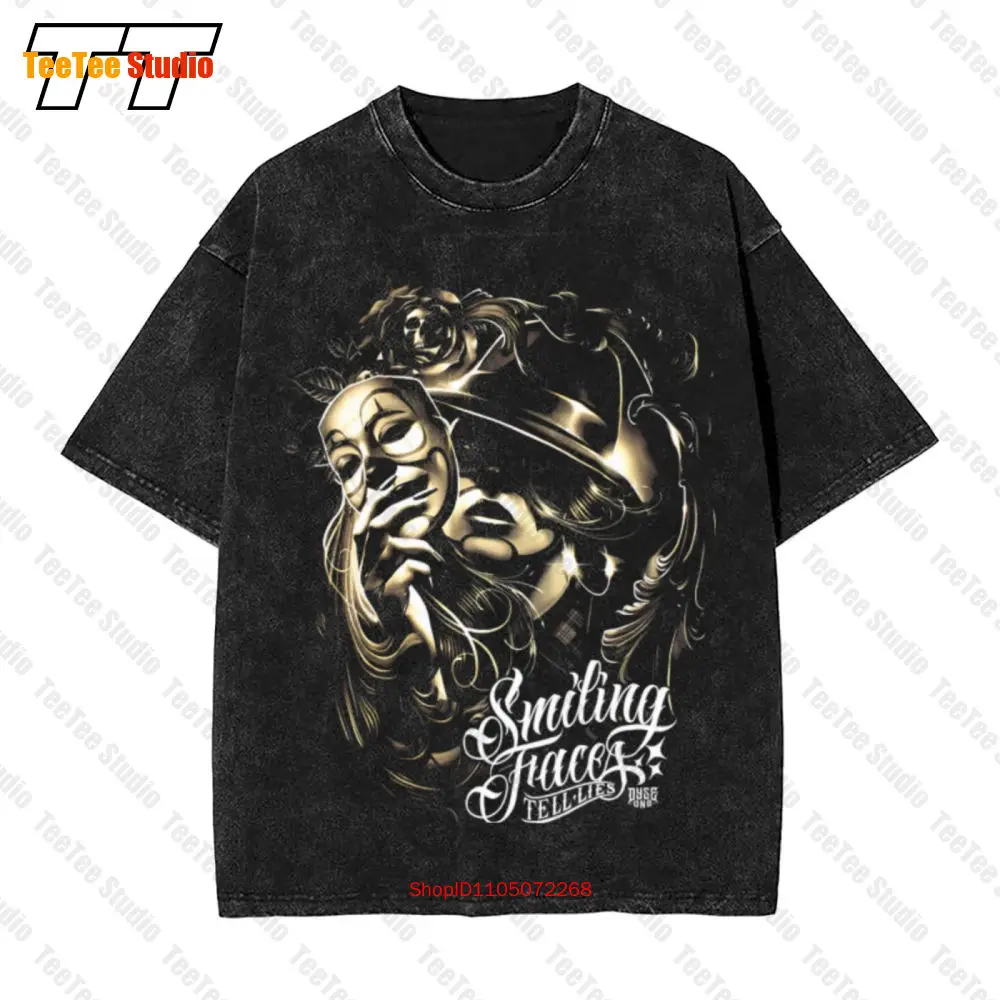 T-Shirt surdimensionné Vintage pour hommes, visages souriants, Dyse One Chicano Tattoo Art Lowrider FVT9