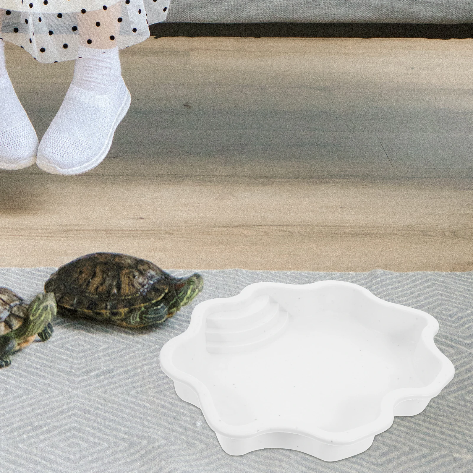

Multifunctional Bathing Pool Large Capacity Bowl Abs Non Slip Feeding Dish Reptile Tank Decor Outdoor Turtle Pond