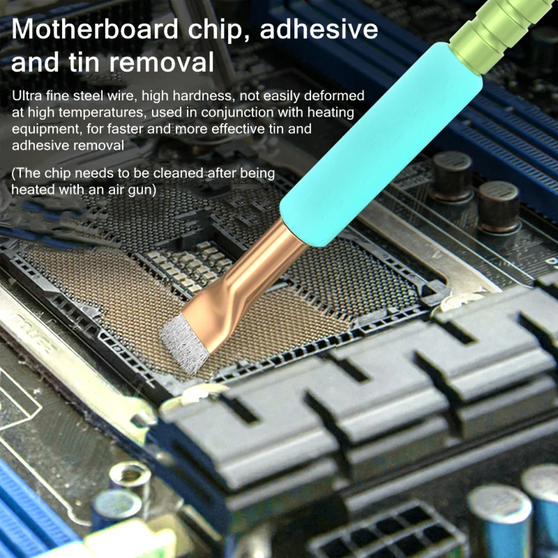 

TE-154 2 в 1, антистатическая щетка для чистки IC Pad для материнской платы мобильного телефона, набор инструментов для ремонта чипа процессора, удаления клея