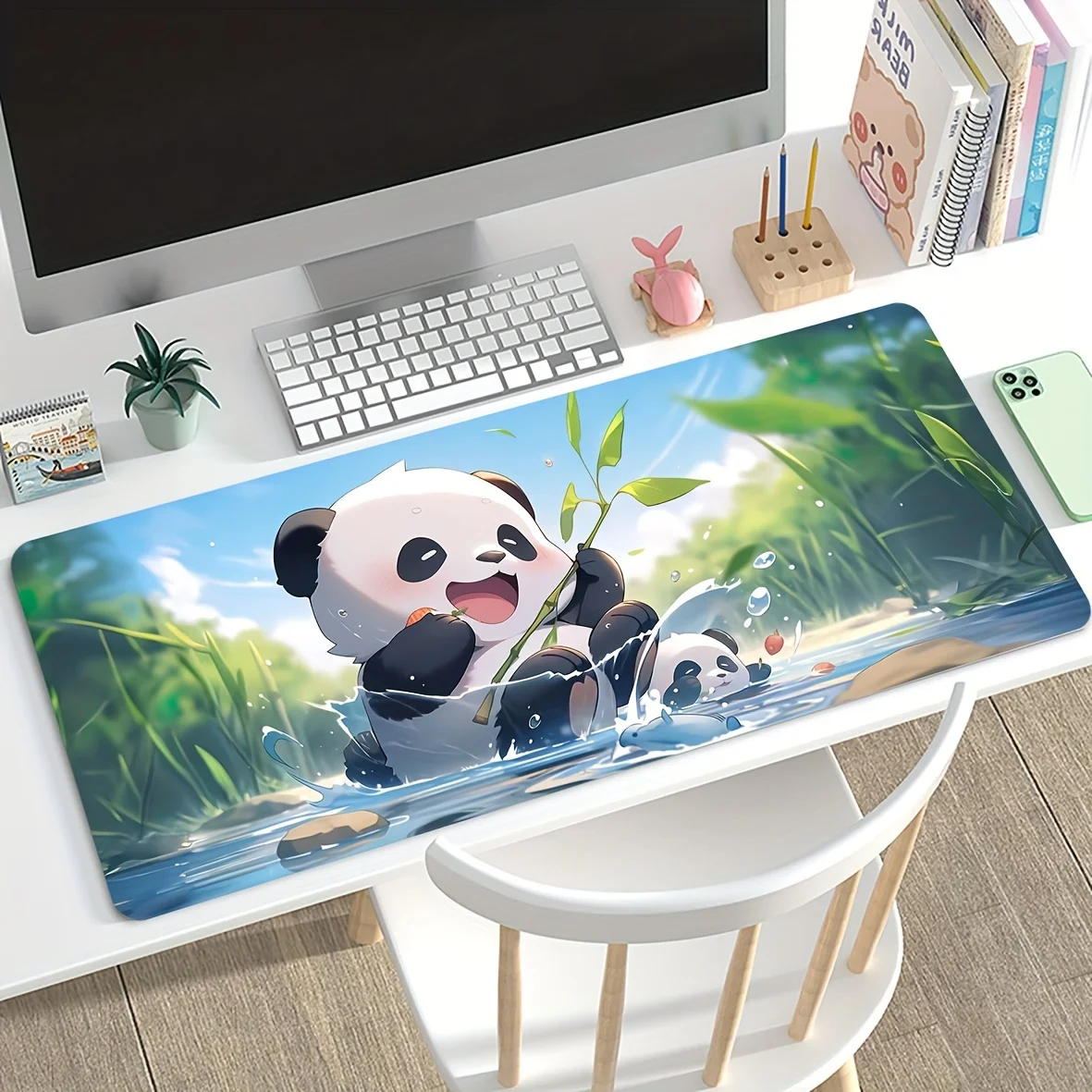 

Cute Panda Desk Mat XXL Mouse Pad Large Laptop Computer Accessories Mouse Mat Mousepad Gamer Pc Pad Gaming Deskpad office carpet