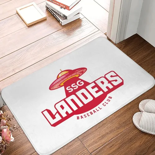 SSG 랜더스 도어매트 러그 카펫 매트, 폴리에스터 풋패드, 미끄럼 방지, 세탁 가능, 프런트 룸 복도, 주방 침실 발코니 변기