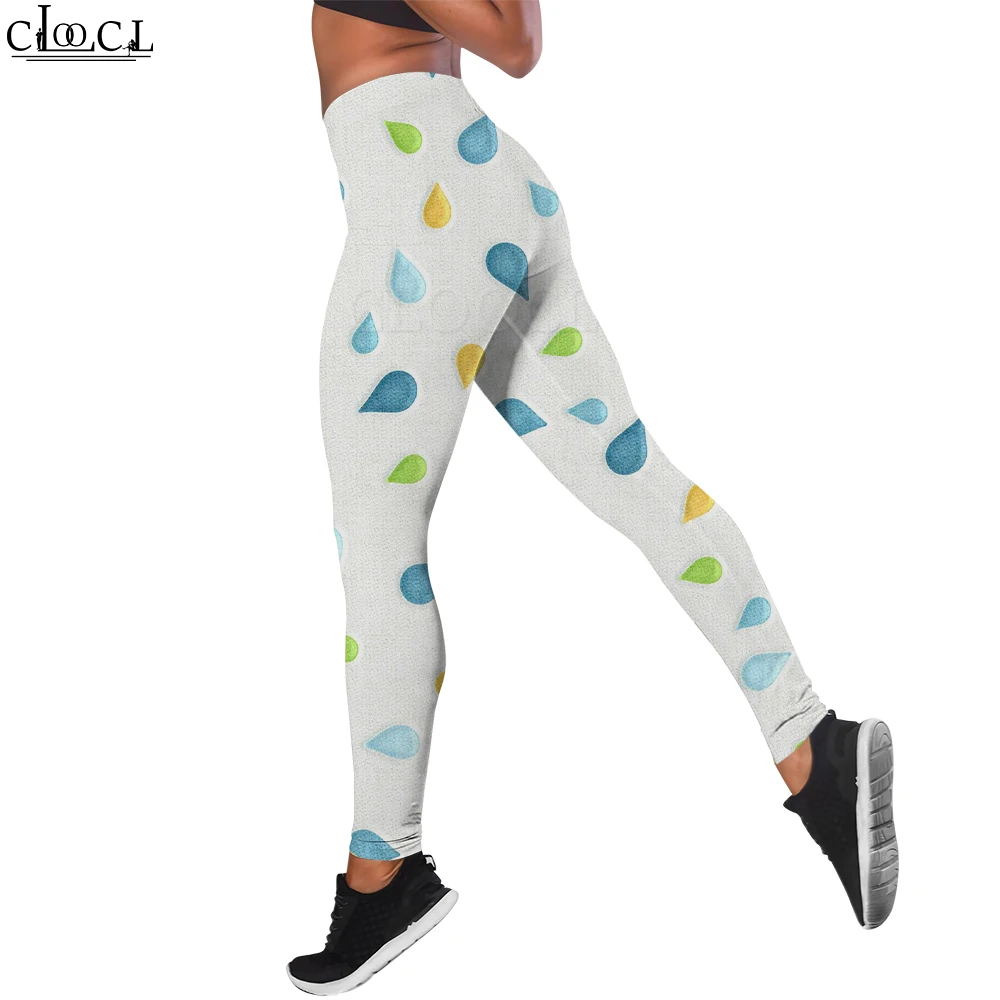 

CLOOCL Fashion Casual New Workout Trousers Women Seamless Legging Water Drop Graphics Print Legins Pants Clothing