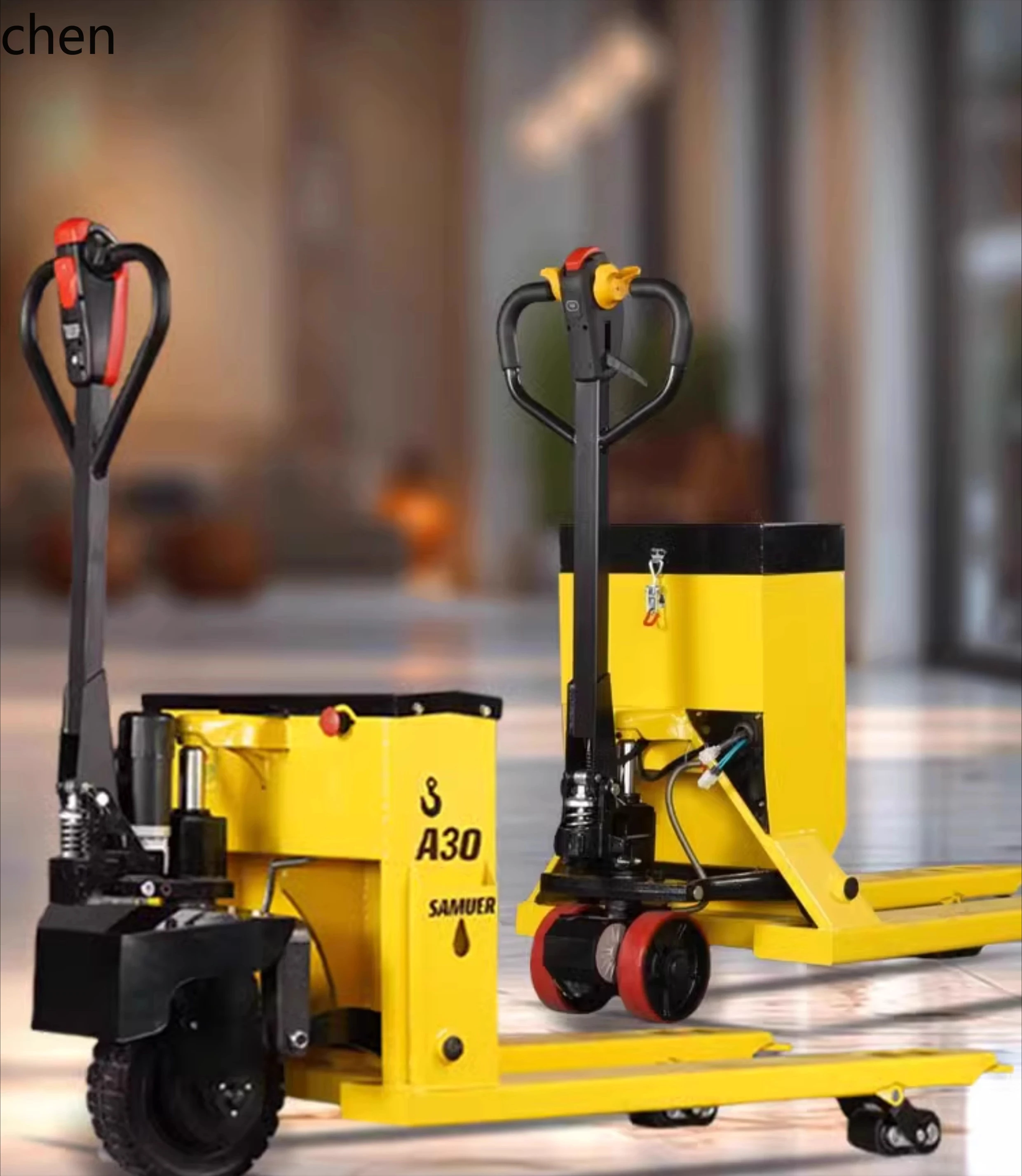 YFY  Electric Ground Bull Hydraulic Manual Semi-Electric Forklift Small Lithium Battery Handling Truck