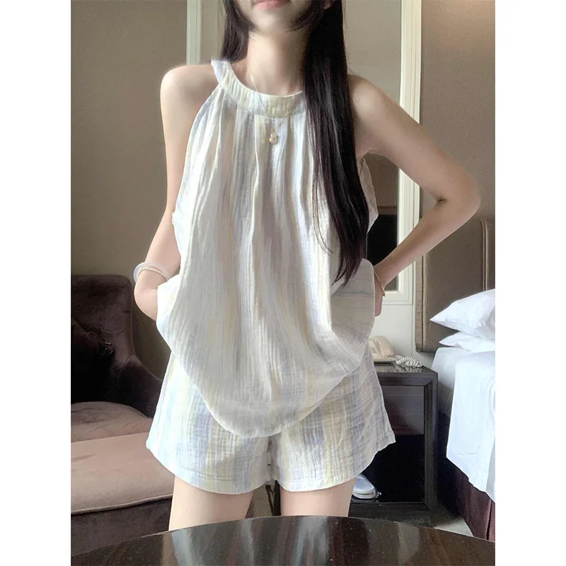 Женская модная одежда, летний милый топ с рюшами и круглым вырезом, кавайная женская одежда для дома, мягкая ночная рубашка, домашняя одежда