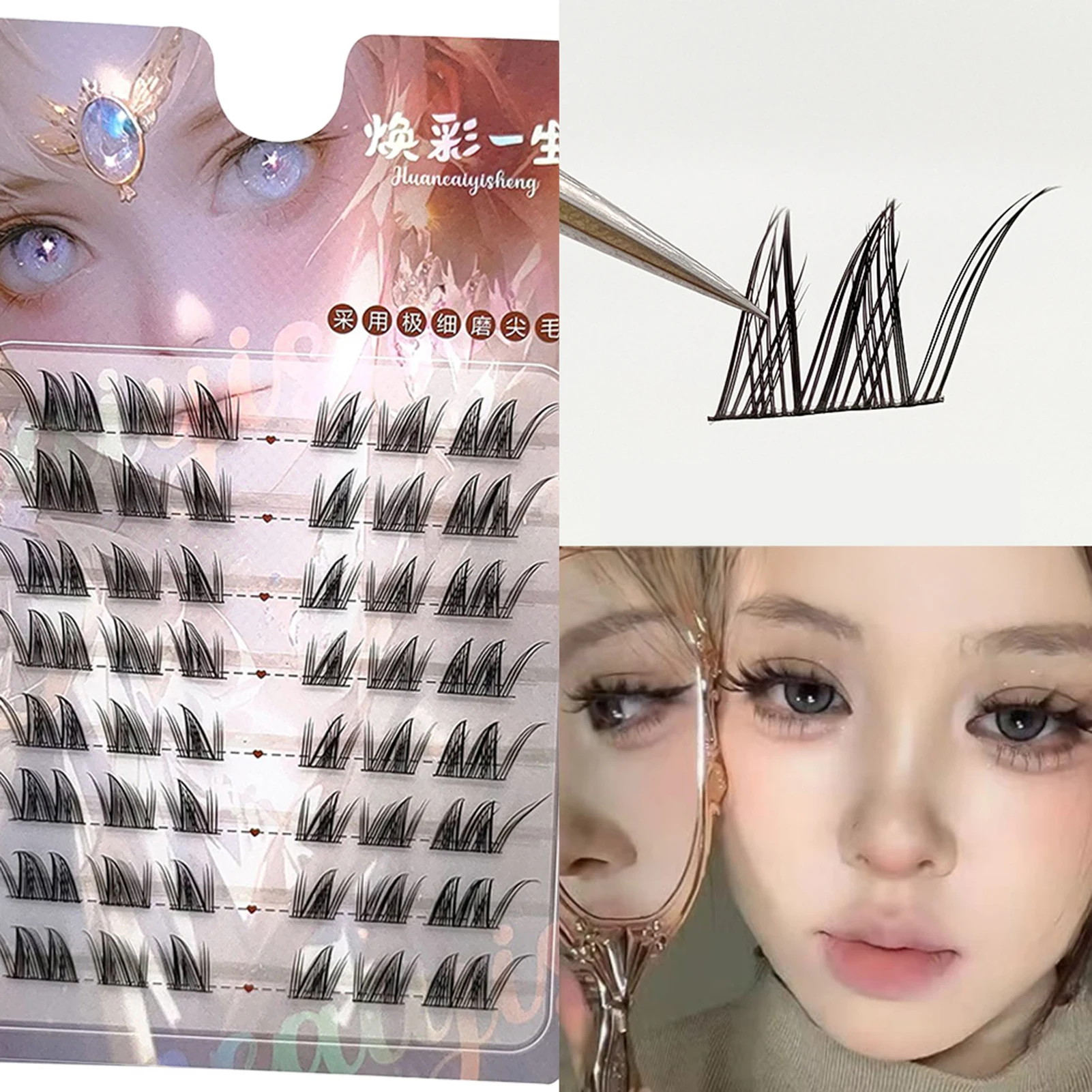 Natural Long-Lasting Fake Lashes Woman C Curl Eyelash Extension Ideal for Cosplay and Costume Parties