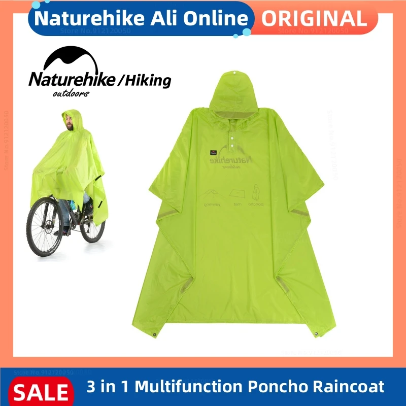 

Naturehike 3 in 1 Multifunctional Rain Poncho Hiking Cycling Raincoat Outdoor Awning Camping Tour Picnic Mat Motorcycle Raincoat