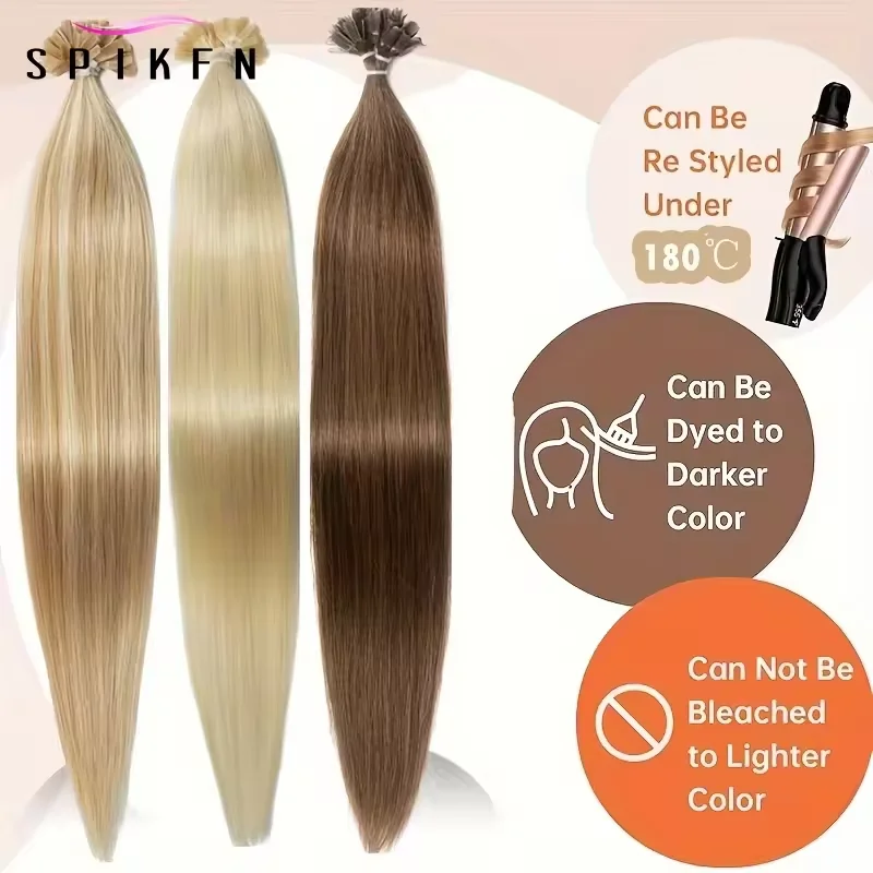 ブロンドフュージョンKチップヘアストレート12-20インチケラチンチップ人毛カプセル入り50本/パック30gホットプレボンドヘア（女性用）