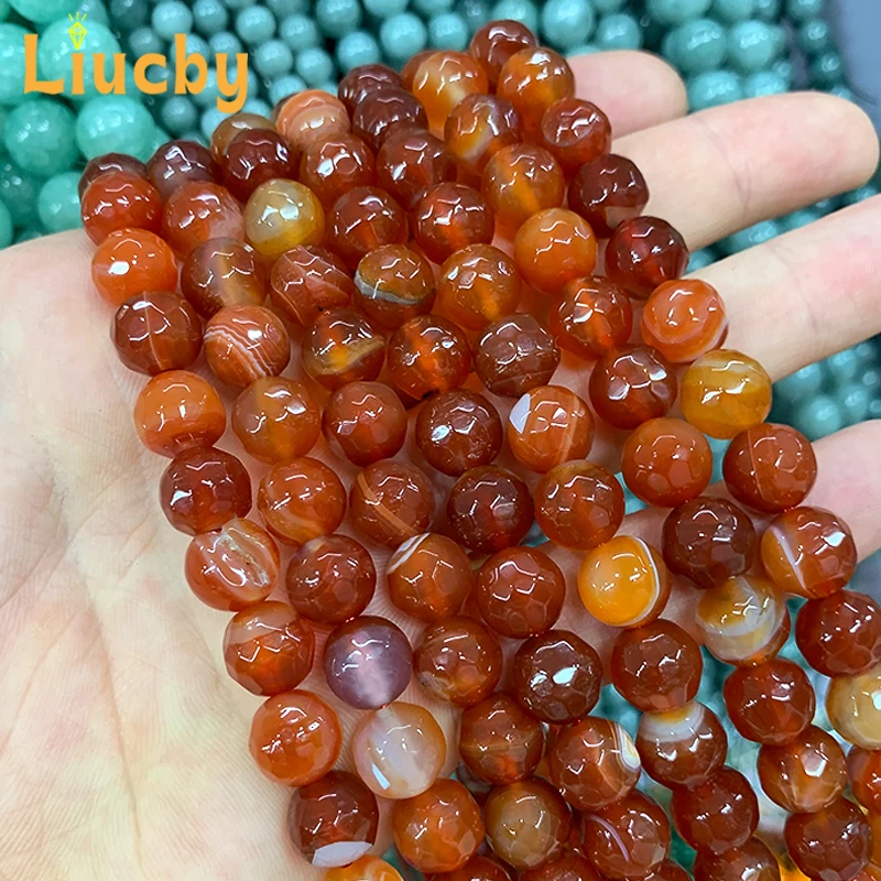 Echte Naturstein rote Achate Perlen für Schmuck herstellung DIY fertige Produkt dekoration Handwerk Kopf bedeckung 15 "Strang 4/6/8/10/12mm – Detail 5