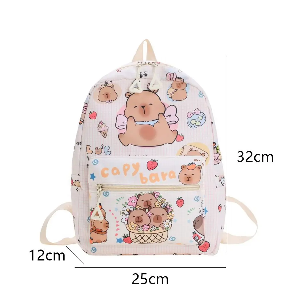 Novo capivara capivara mochila casual dos desenhos animados saco de armazenamento all-match