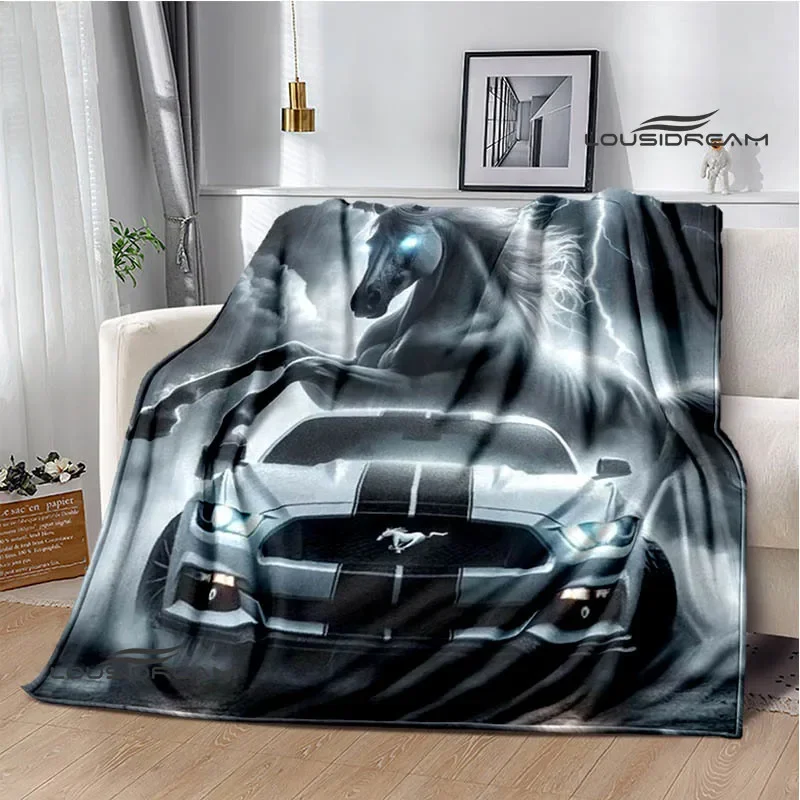 3D M-Mustang car logo Printed blanket Flannel Warm blankets Soft and comfortable blanket bed linings cubre cama Birthday Gift