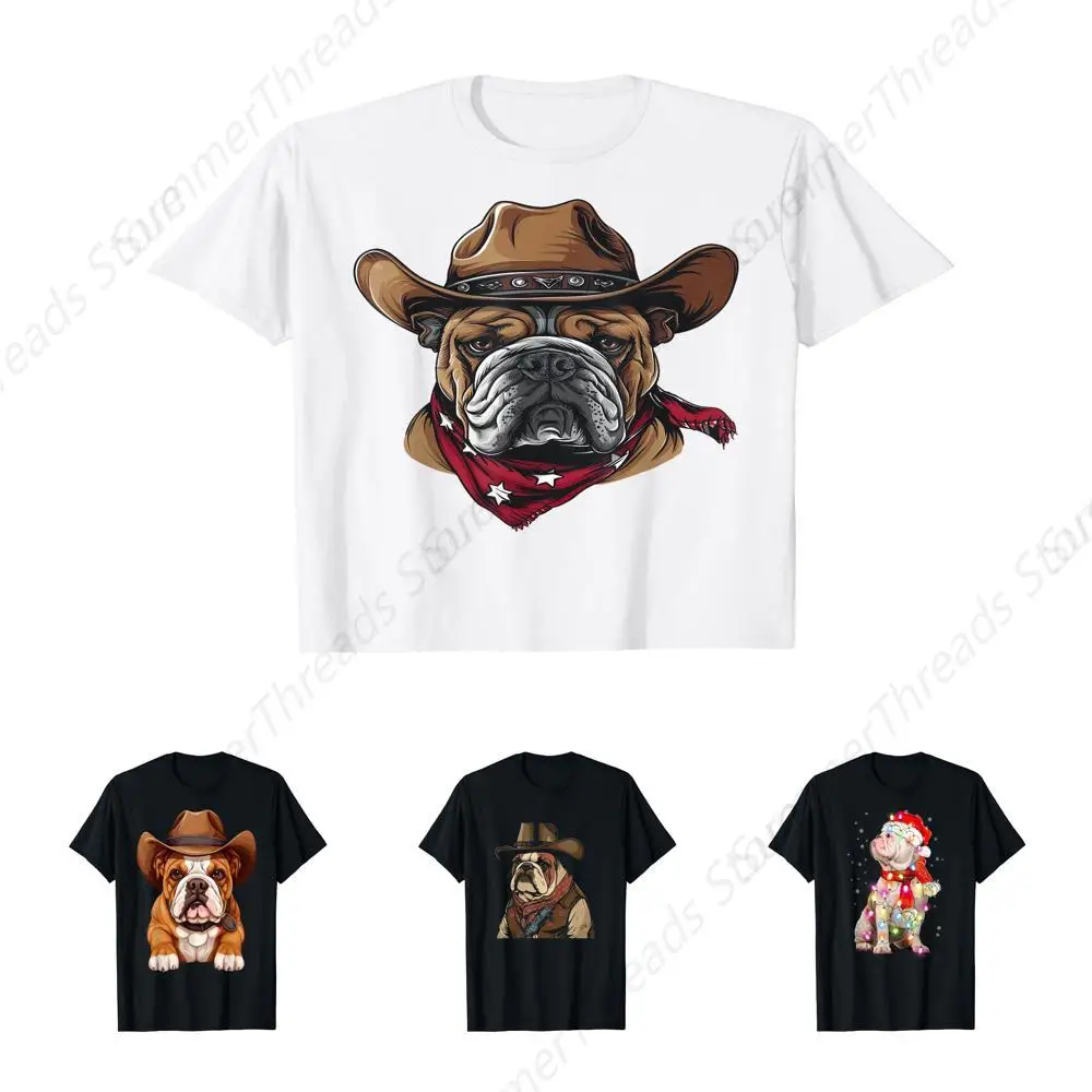 

English Bulldog in Cowboy Hat Bulldog Lovers T-Shirt