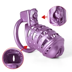 Purple Spikes Cage Set Lightweight Male Custom Flat Chastity Device Kit Penis Ring Cock Ring Cock Cages Trainer Belt Sex Toys