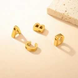 Tiny Initial Charm Stainless Steel Gold Color DIY A-Z Letter Alphabet Pendant for Necklace Bracelet Jewelry Making Wholesale