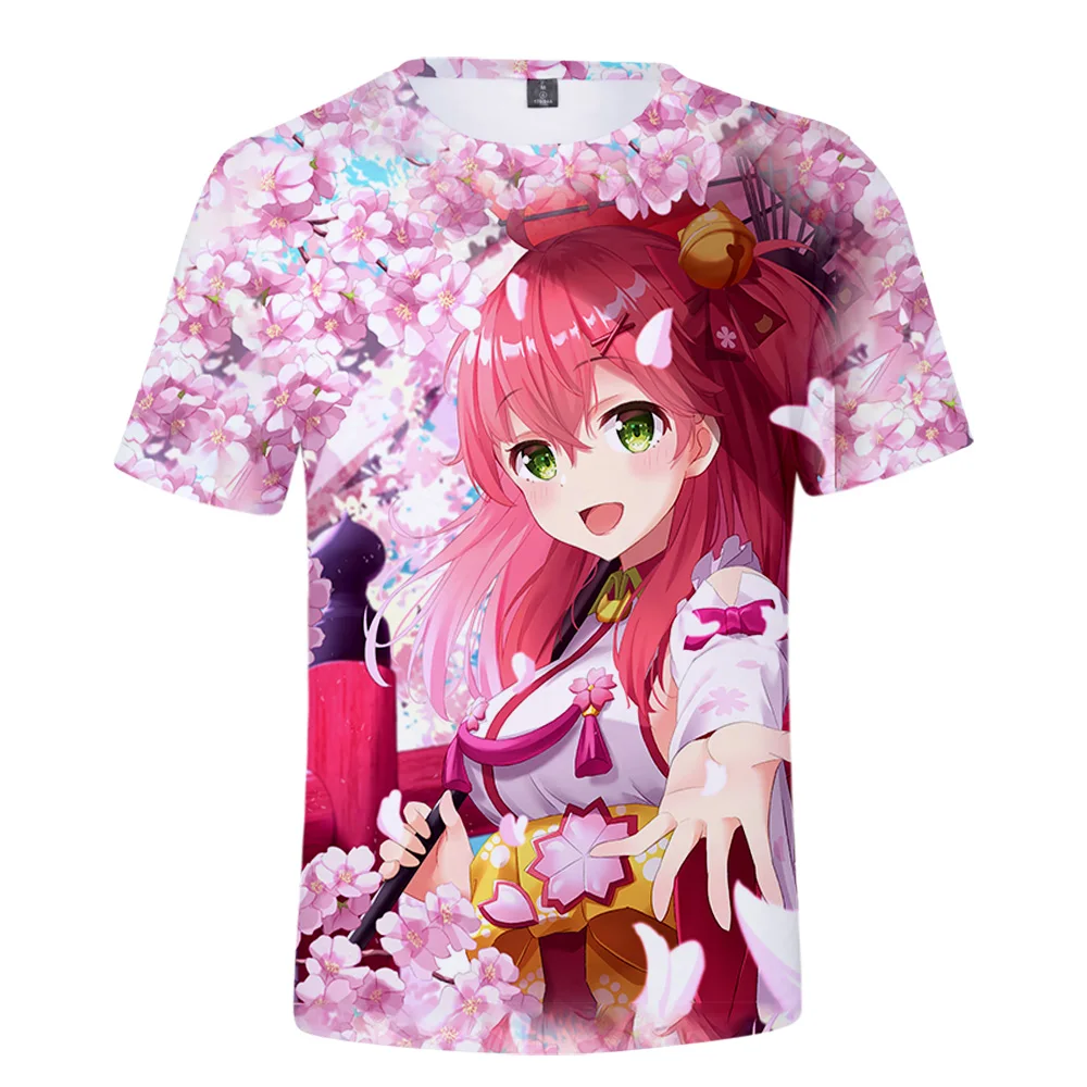 HOLOLIVE VTuber Amane Kanata T-shirt Crewneck Short Sleeve Anime Tee Men Women\'s Tshirt Harajuku Streetwear 3D Clothes