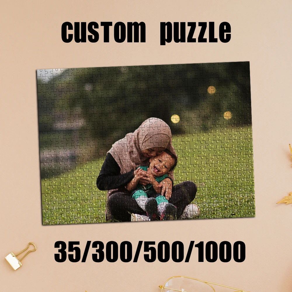 35/300/500/1000 Stück personalisiertes, individuelles Familienpuzzle mit Foto für ihn, sie, Familie, Freunde, Kinder, für Geburtstage, für Hochzeiten
