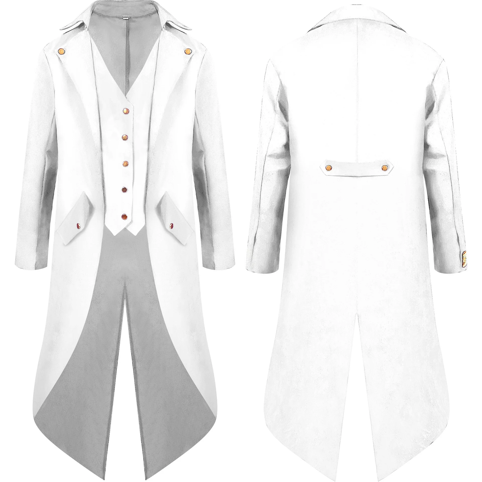 Abrigo Retro de longitud media para hombre, traje para actuación infantil, payaso de escenario, cortavientos falso de dos piezas