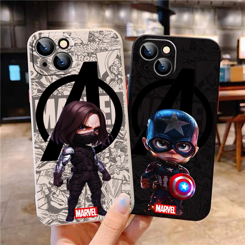 Bucky Barnes Captain America For iPhone 15 14 7 8 Plus 13 12 11 Pro XS XR XS Max 13 12 Mini Phone Case Liquid Silicone Shell