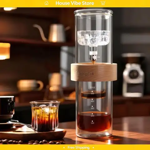 Mongdio Large Capacity Glass Cold Drip Coffee Pot Ice Brew Dripper Slow Extraction Brewer For Household Cafe Cold Coffee Tea