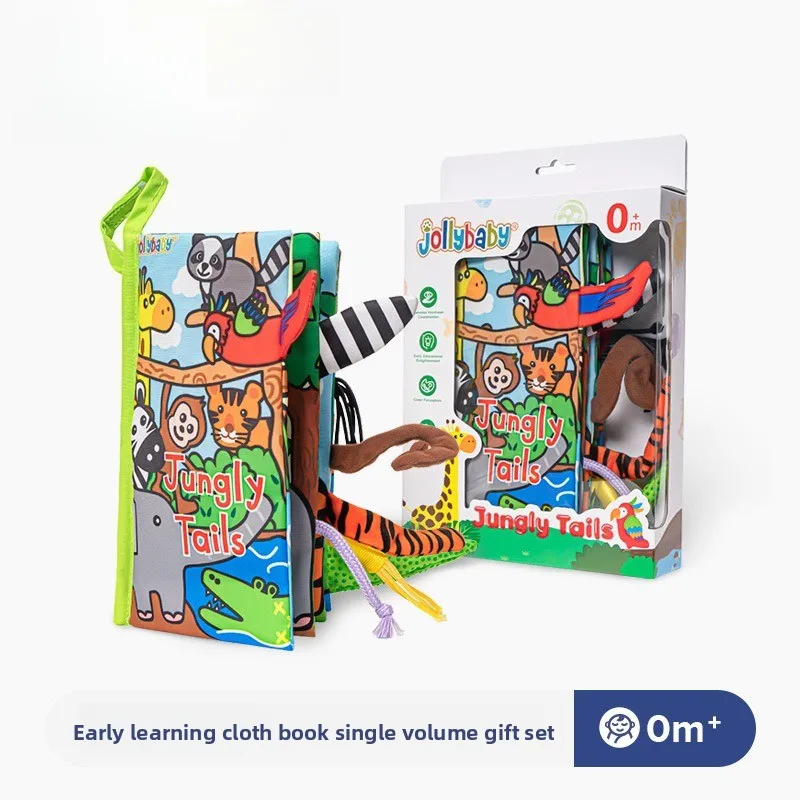 

Развивающий тканевый набор-книжка «Хвостики животных»: безопасная, моющаяся, обучающая игрушка для развития и сенсорной игры, подарочный набор