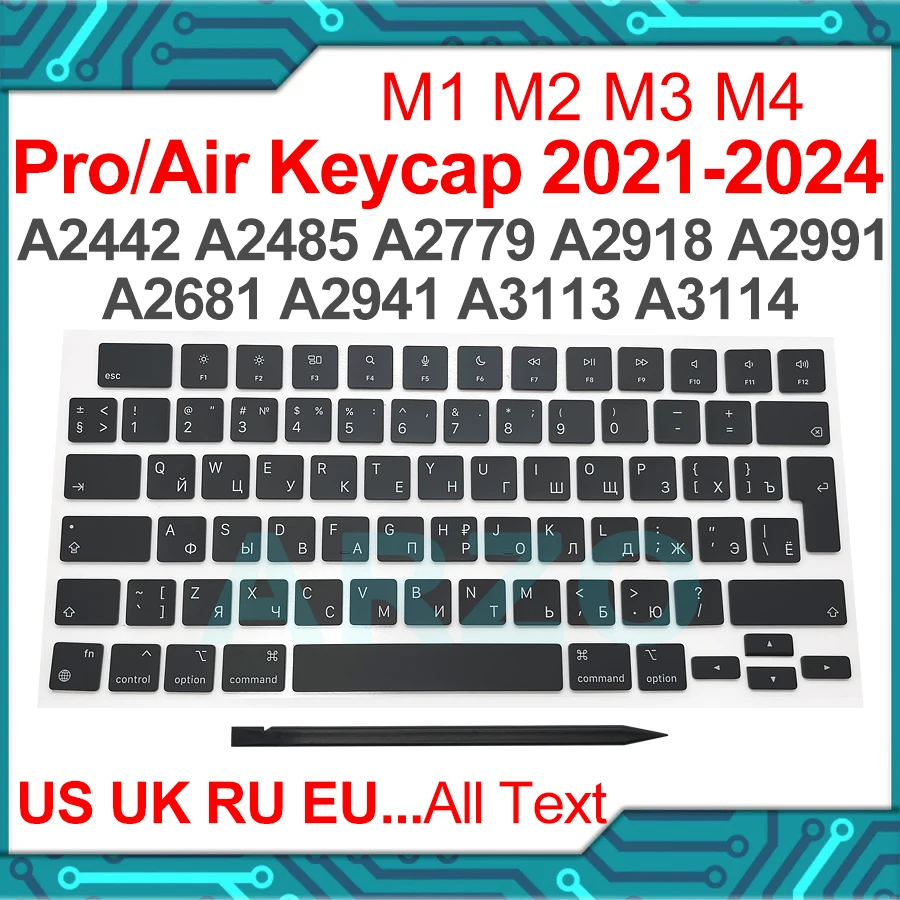 

M1 M2 M3 Ноутбук A2442 A2485 A2779 A2780 A2681 A2941 Колпачки для клавиш Набор клавиш для Macbook Pro Air 13 "14" 16" Ремонт клавиатуры