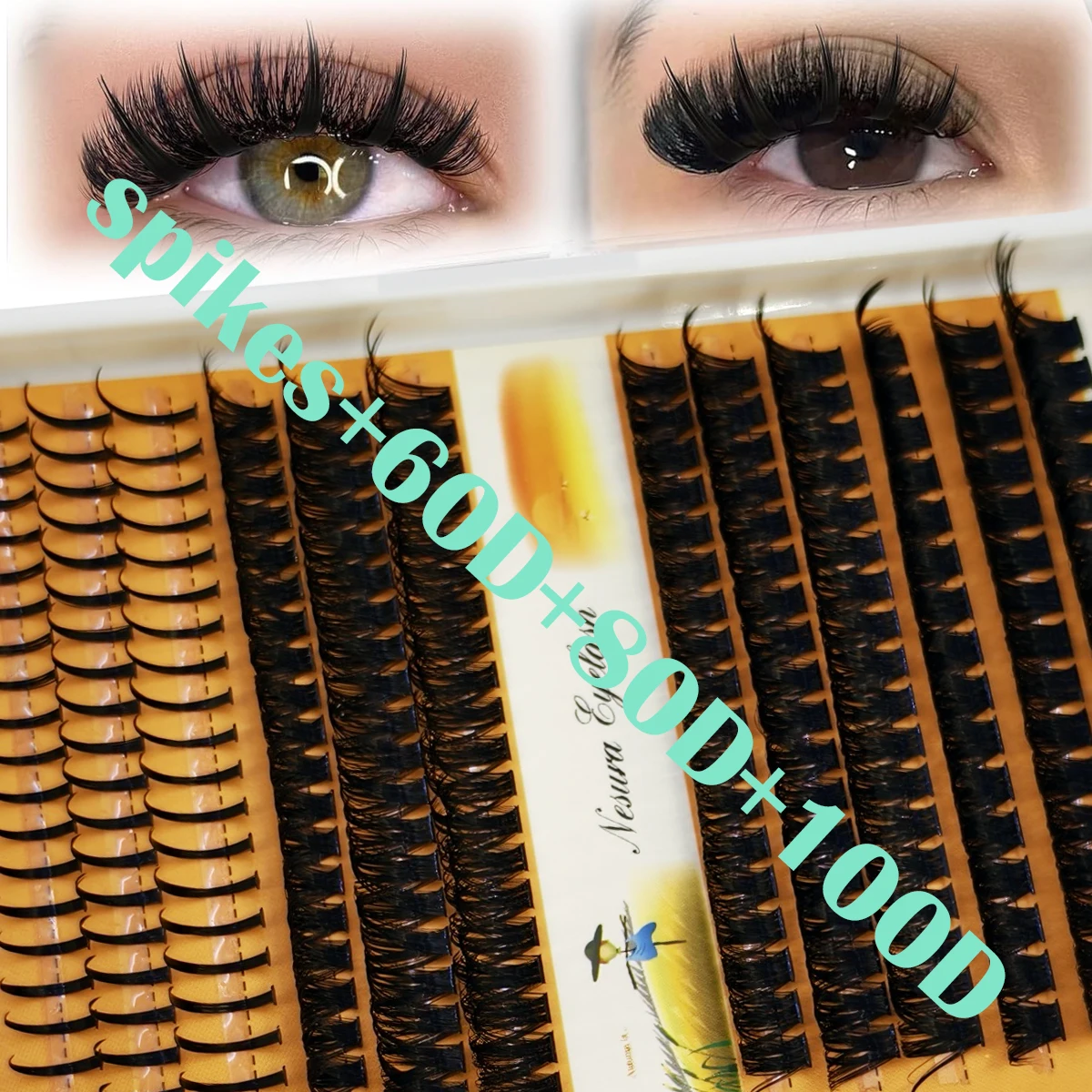 3D Wispy DIY 12reihige Spikes60D80Dividuelle Wimpern Cluster D Curl Mix Wimperncluster Wimpernverlängerung Natürliche Wimpern Wimpernbuch