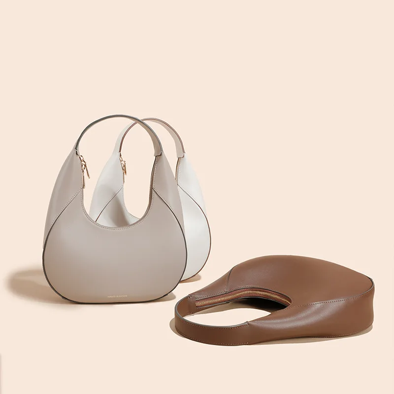 Sac à bandoulière en cuir pour femme, sacs sous les bras, sac à main de luxe, facile à assortir, design minoritaire, sens avancé