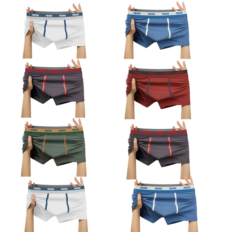 

Men Boxer Shorts Solid Color Men New Style Underwear Underpants Breathable Thin Panties L-4XL Boxershorts