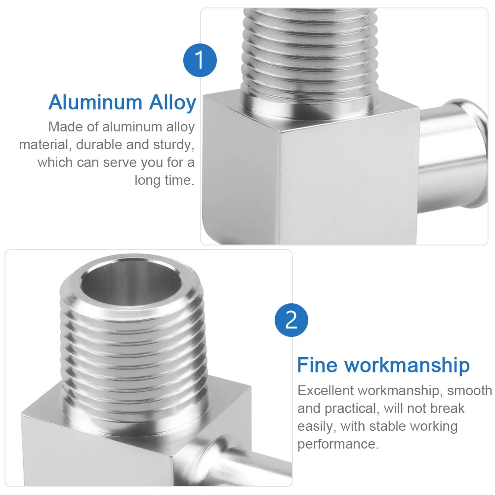 

Key Adapter NPT Intake Manifold Joint Square Hole 90 Degree Hose Fitting Silver Aluminum Alloy