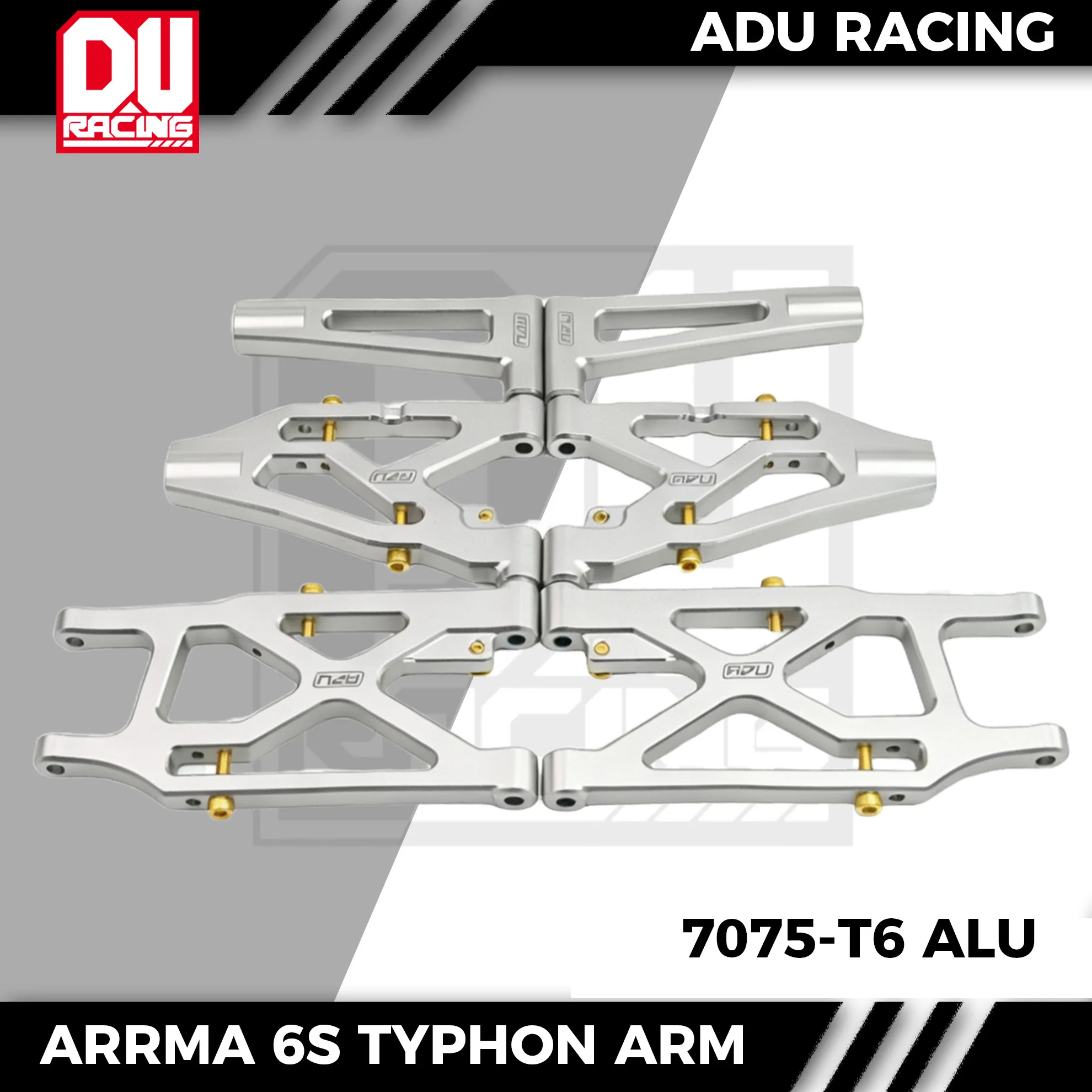 ADU RACING 7075-T6 Front and Rear Suspension Arm Set for ARRMA 1/7 Infraction Limitless FELONY 6S 1/8 Typhon  RC Car Upgrade